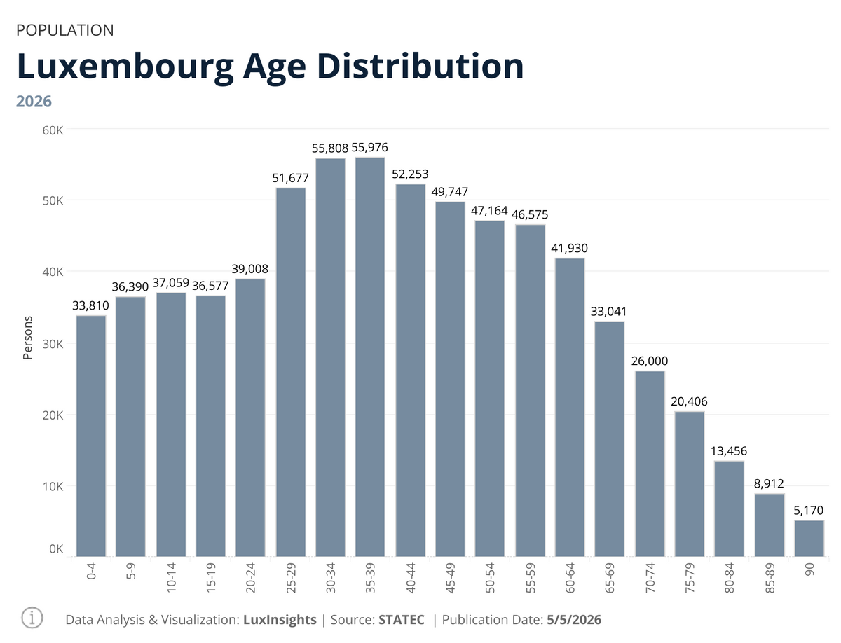 Visualization of Luxembourg Age Distribution