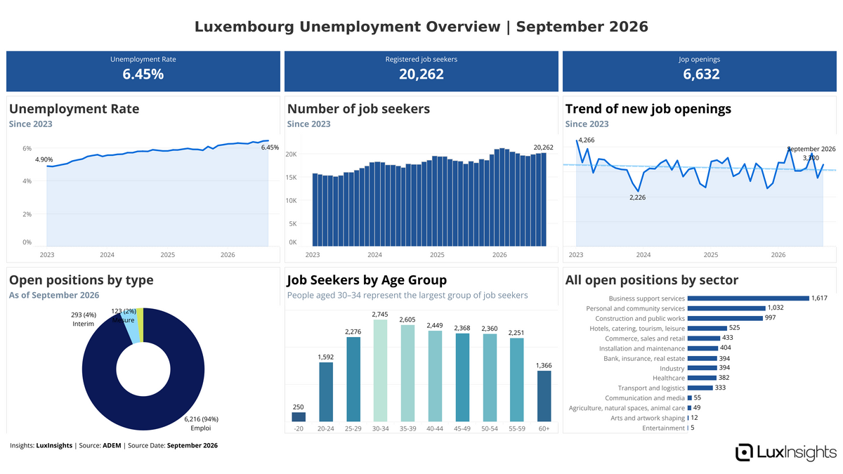 Visualization of Luxembourg Unemployment Overview